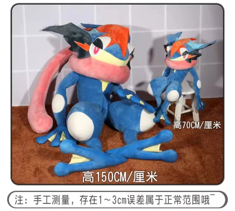 150CM Greninja Pokemon Plushies Big Size Cartoon Anime Peluche Kawaii Stuffed Ornament Comfortable Soft Doll Children Toy Gift
