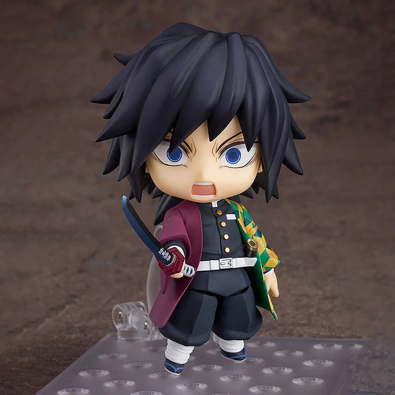 Anime Demon Slayer Tomioka Giyuu Q Version Parts are replaceable Action Figure PVC Model Clay Man Desk Decor doll Toy Gift boxed