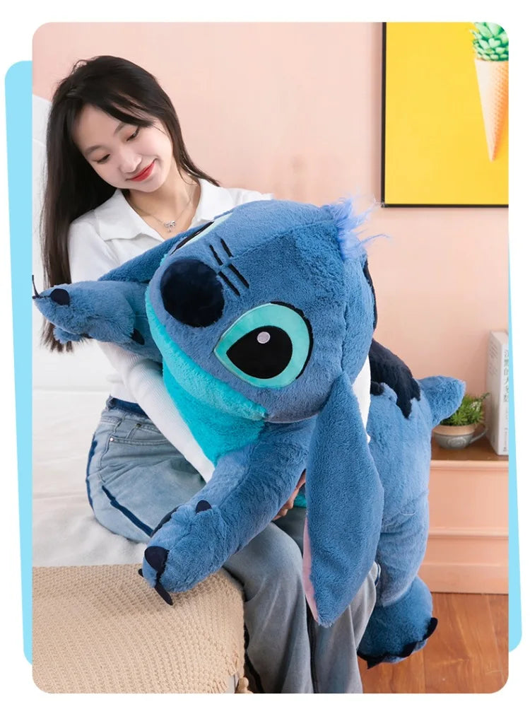 100cm Big Size Disney Stitch Cartoon Anime Plush Stuffed Doll Room Plushies Pillow Cute Ornaments Children's Holiday Gifts