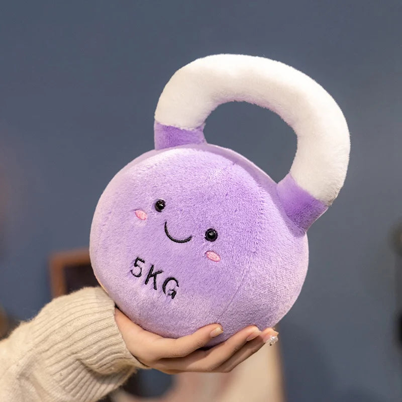 Simulation Fitness Equipment Plush Toy Kettlebell Dumbbell Stuffed Doll Kawaii Room Decor Birthday Xmas Gifts for Kids