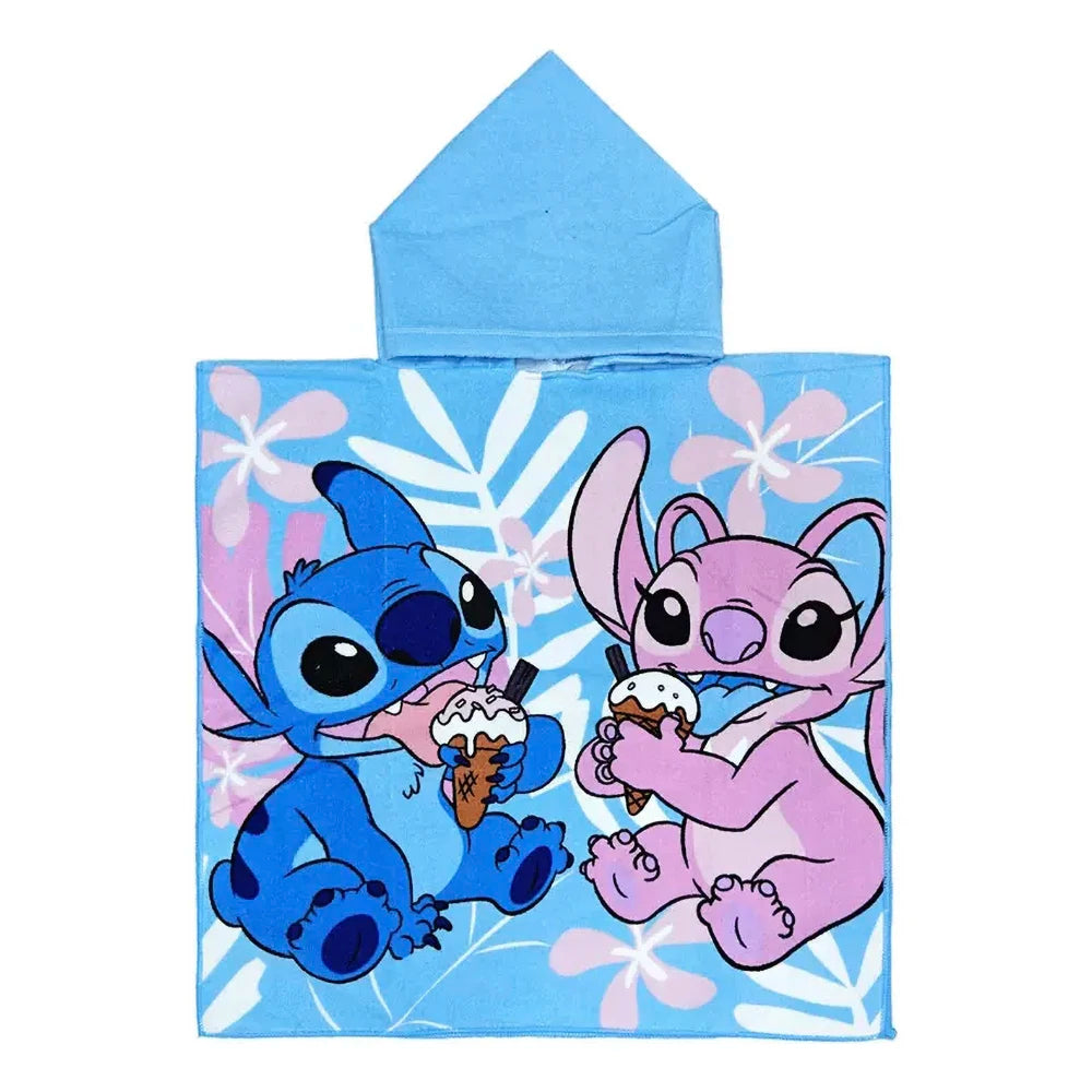 80-130cm Baby Bathing Towel Towel Kids Hooded Bath Beach Poncho Towels Shark Dinosaur Stitch Bathrobe Child Towels