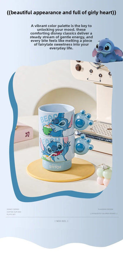 Disney Stitch Mug Office Coffee Cup Stackable Ceramics Mugs High Value Couple Water Cups Student Hot Water Cup Festival Gift