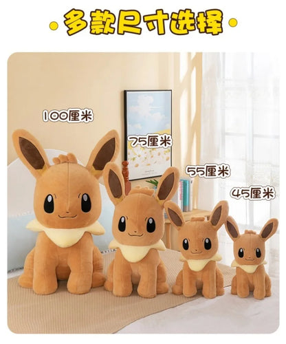 100CM Big Size Pokémon Eevee Plushies Cartoon Anime Peluche Kawaii Comfortable Soft Doll Pillow Cushion Children's Toys Gift