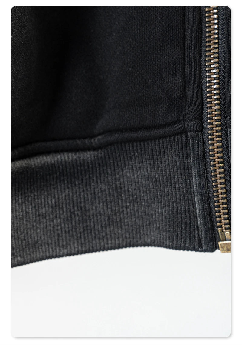 ZODF Retro 2024 Winter Men Zipper Fleece Hoodies Unisex Oversized Washed 360gsm Sport Knitted Hooded Coat HY0905