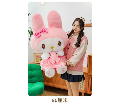 new 45/55/75cm Big Size Kuromi My Melody Sanrio Anime Plush Stuffed Doll Room Decoration Plushies Pillow Ornaments Holiday Gifts
