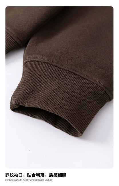 ZODF New Winter Man 345gsm Loose Fit Fleece Sweatshirt Unisex Cusual Boxy Warm Half Turtleneck Pullovers HY1181