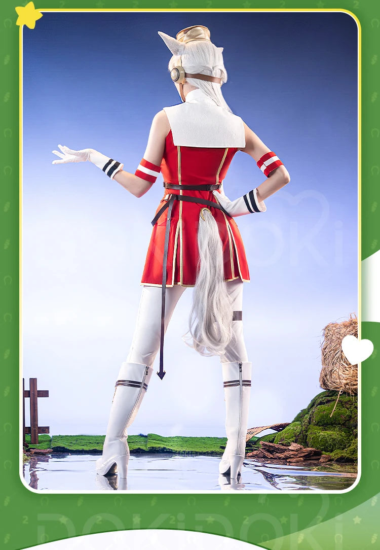 IN STOCK Gold Ship Cosplay Costume Game【XS-3XL】DokiDoki-R Women Cute Red Uniform Gold Ship Cosplay Ears Tail Plus Size