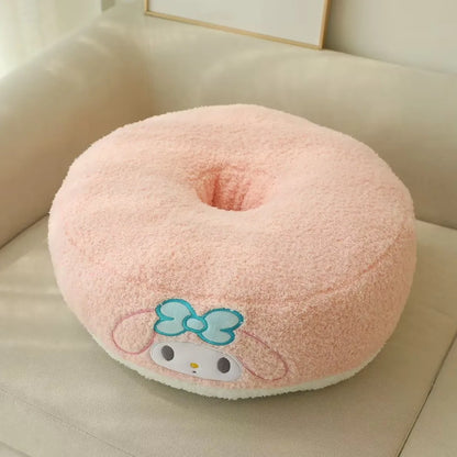 Sanrio Series Donut Shaped Plush Cushion Kuromi My Melody Pochacco Cinnamoroll Plush Seat Cushion Gifts For Children