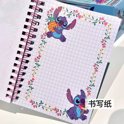 24pcs New Disney Stitch Cartoon Cute Handbag Coil Book Sticker Combination Book 27 Material Books Children'S Diy Handbag Gifts