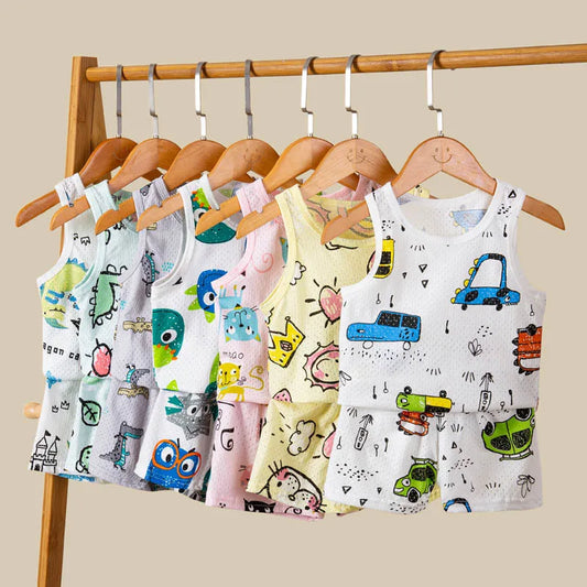 Toddler Baby Boy Pajamas Cotton Sets for Girls 0 to 1 2 3 4 5 6 7 8 9 Years Summer Children Pyjama Short Sleeveless Kids Pijamas