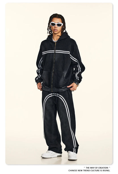 ZODF Retro 2024 Winter Men Zipper Fleece Hoodies Unisex Oversized Washed 360gsm Sport Knitted Hooded Coat HY0905