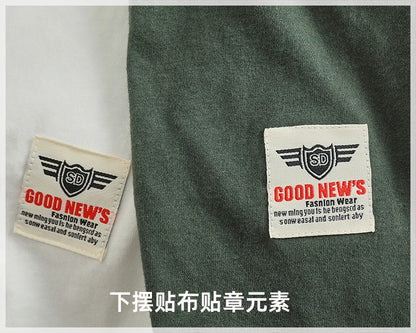 Autumn New American Retro Long-sleeved O-neck Letter Printed T-shirt Men's Fashion Simple 100% Cotton Washed Casual Sport Tops