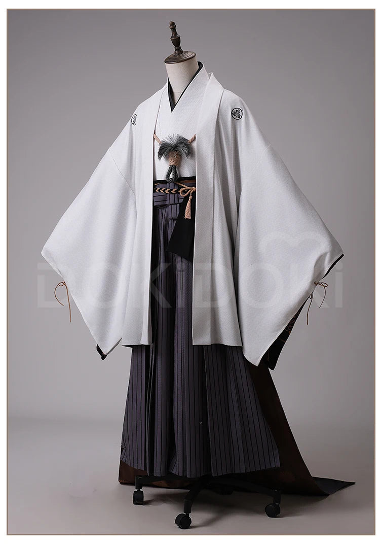 Kotoyuki Tsuneki Cosplay Costume Game【S-2XL】DokiDoki-R Men White Black Kimono Fox Mask Cosplay Suits Plus Size