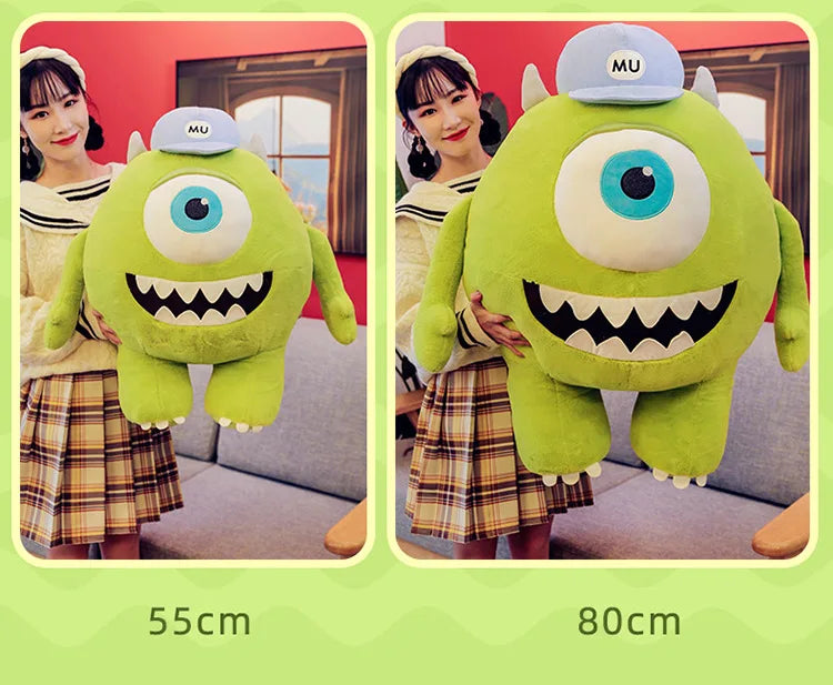 40/60CM Big Size Mike Wazowski Disney Anime Plush Stuffed Doll Kawaii Room Decoration Plushies Pillow Ornaments Holiday Gifts