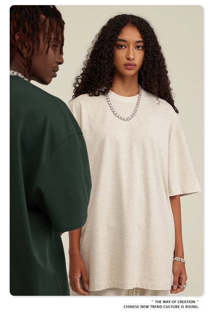 ZODF New 2025 Heavy Weight 305gsm Solid Cotton T Shirts For Men Unisex Summer Oversized Noshrink Basic T-Shirt Brand Tops HY0475