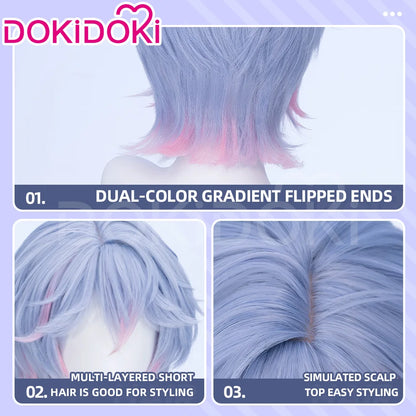 IN STOCK MIKUOO Mikuu Wig Game Cosplay DokiDoki Men 35cm Short Hair Rabbit Hole Men Ver Free Wig Cap