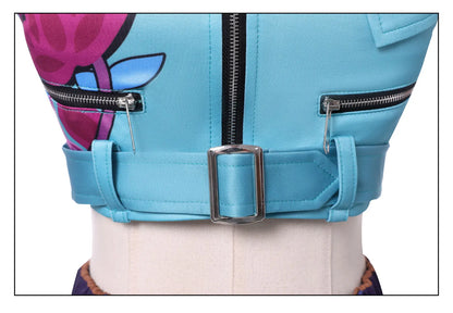 Anime Movie KPop Demon Hunters Zoey Cosplay Costume Uniform Huntrix Rings Earrings Festival Halloween Party for Women Girls Prop