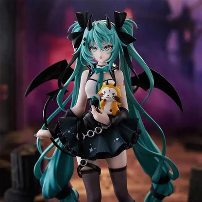 19cm Hatsune Miku Anime Little Devil Raccoon Kawaii Action Figure Pvc Doll Model Figure Toys Desktop Decoration Holiday Gift