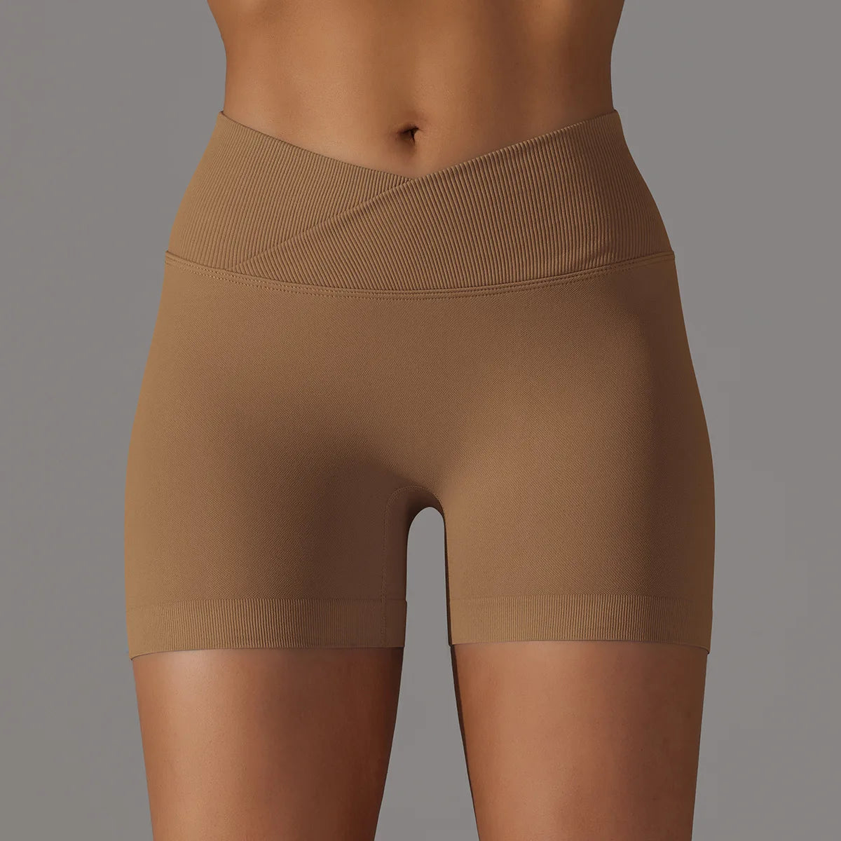 The Codex Summer V-Waist Peach Hip Lifting High Waist Seamless Yoga Shorts Tight Fitting Three Part Running Pants Speed