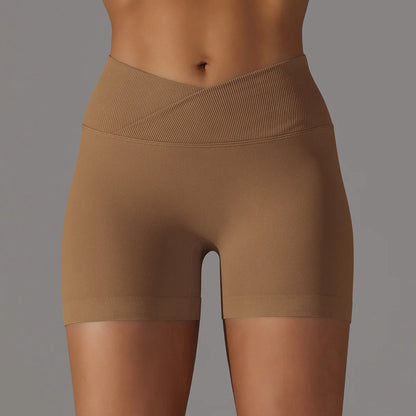 The Codex Summer V-Waist Peach Hip Lifting High Waist Seamless Yoga Shorts Tight Fitting Three Part Running Pants Speed