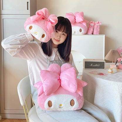 Sanrio Cartoon My Melody Headrest Back Cushion Cartoon Anime Seat Belt Cover Japanese Style Car Accessory Throw Pillow Sofa Bed