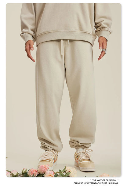 ZODF New Men Heavy Weight 440gsm Solid Sweatpants Unisex Loose Basic Casual Comfortable Sport Pants Joggers Streetwears HY0628