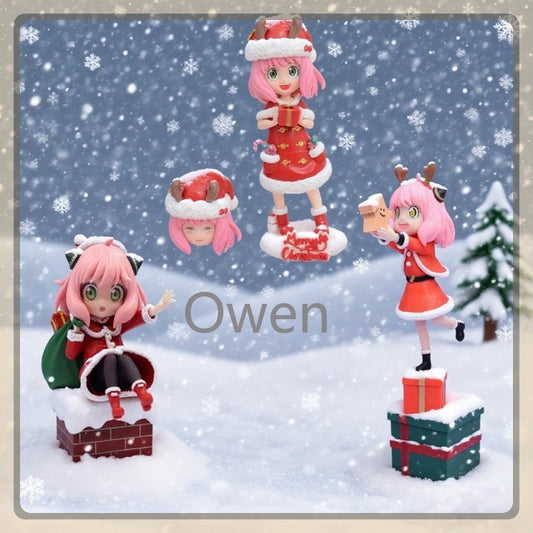 Christmas Anime Spy×Family Action Figures Anya Forger Winter Santa Claus Dolls Model Toys PVC Collectible Ornament Birthday Gift
