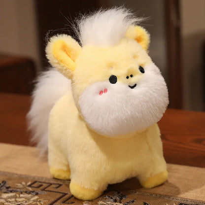 22cm Cartoon Cute Horse Plush Toy Sunflower Lion Dance Decorative Pony Plushies Soft Doll Kawaii Lunar New Year Gift