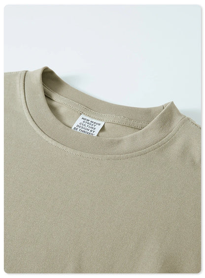 ZODF Autumn Winter 425gsm Long Sleeve T-Shirt American Retro Unisex Loose Heavyweight Basic Cotton T Shirts TEE HY0676