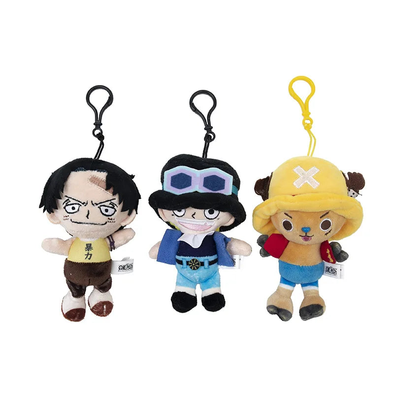 New 12cm Genuine One Piece Pendant Doll Plush Pendant Anime Surrounding Luffy Qiaoba Cartoon Creative Backpack Pendant Gift