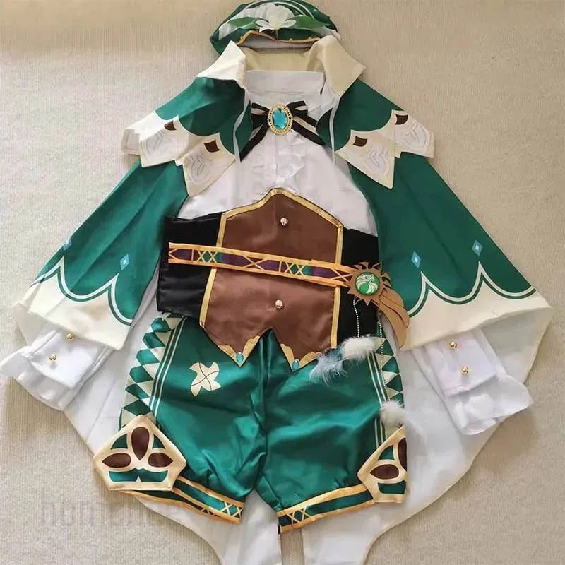 Genshin Impact Venti Cosplay Costume Set Adult Cotton Polyester