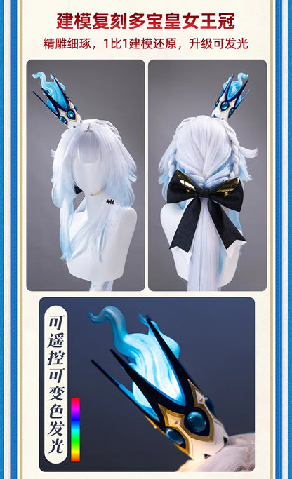 Honkai Star Rail Cerydra Cosplay Costume Wig Dress Uniform Luminous Crown Metal Props Halloween Party for Women Girls Cos iCoser