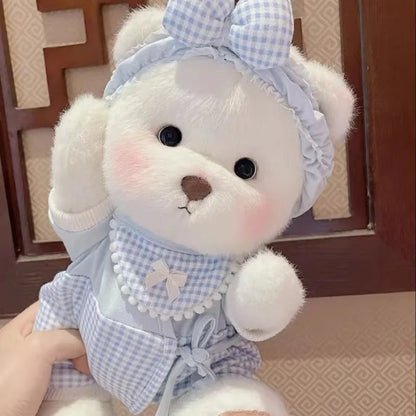 Unique Handmade Brown Bear Plush Toy Change Honey Dress Cloth Baby Girl Hug Cuddly Plushie Doll for Kids Christmas Gift For Kids