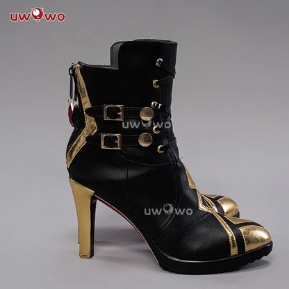 LAST BATCH UWOWO Game Genshin Impact Cosplay Fatui Harbinger The Knave Arlecchino Costume Shoes Boots