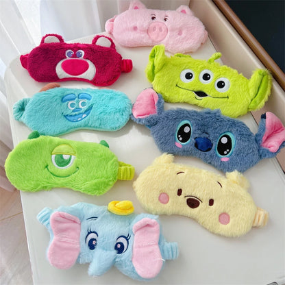 Cartoon Eyeshade for Sleeping Lotso Hamm Eye Patch Shading Dumbo Stitch Eyepatch Girl Travel Relax Cover Eye Mask Health