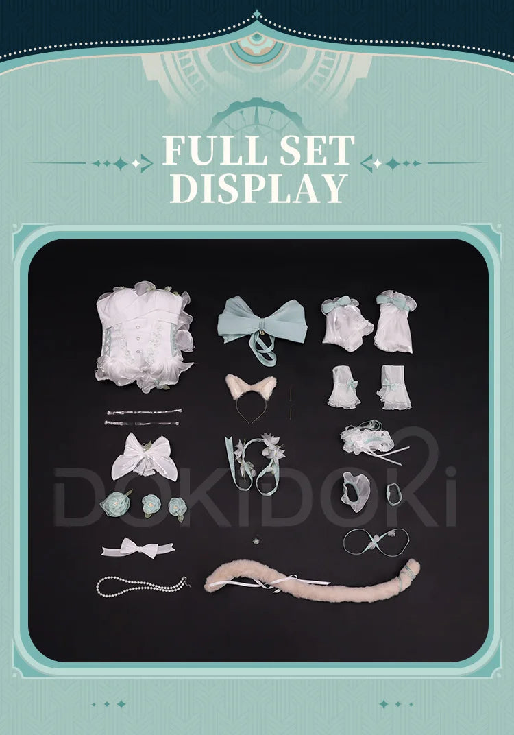 IN STOCK Lynette Doujin Cosplay Costume Game Genshin Impact DokiDoki-SR Angel's Courtyard White Dress Ballet Cute Fontaine