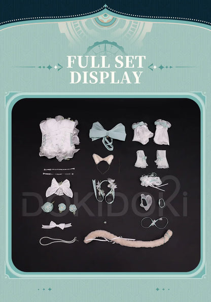 IN STOCK Lynette Doujin Cosplay Costume Game Genshin Impact DokiDoki-SR Angel's Courtyard White Dress Ballet Cute Fontaine