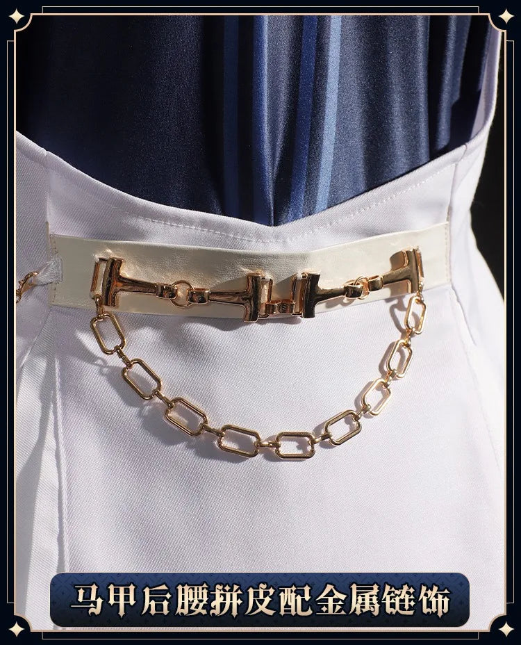 iCoser Focalors Furina Cosplay Costume Wig Dress Genshin Impact Fontaine Uniform Hat Pneuma Ousia God of Justice for Women Props