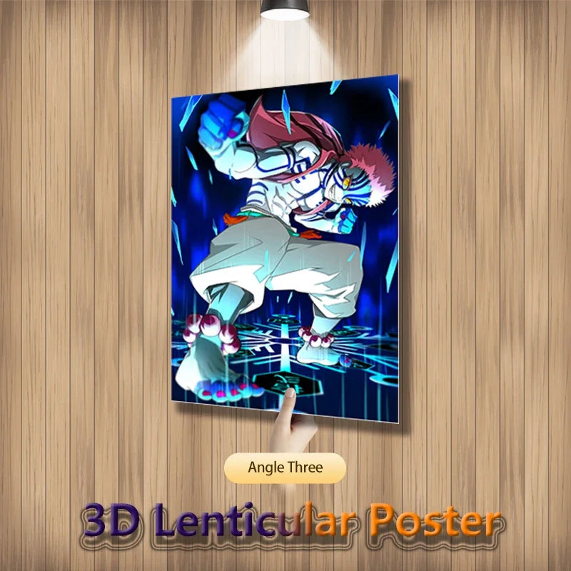 Anime Demon Slayer Rengoku Akaza 3D Motion Lenticular Poster For Room Decor Art Print(Without Frame)