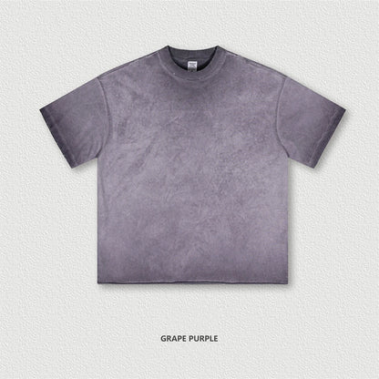 ZODF Fashion 2024 250gsm Washed Distressed T-Shirts For Men Unisex Women Retro Cotton Relax Fit T Shirt Brand Tees HY0838