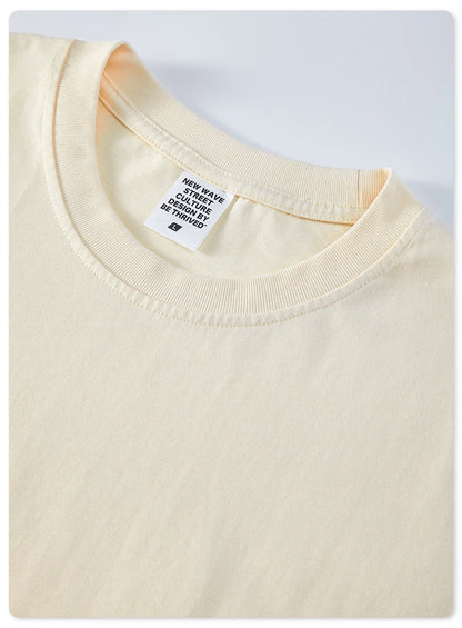 ZODF Trendy Summer 260gsm Cotton Oversized T Shirts For Men Unisex Male Kanye West High Street Solid Tees Brand Tops HY0122