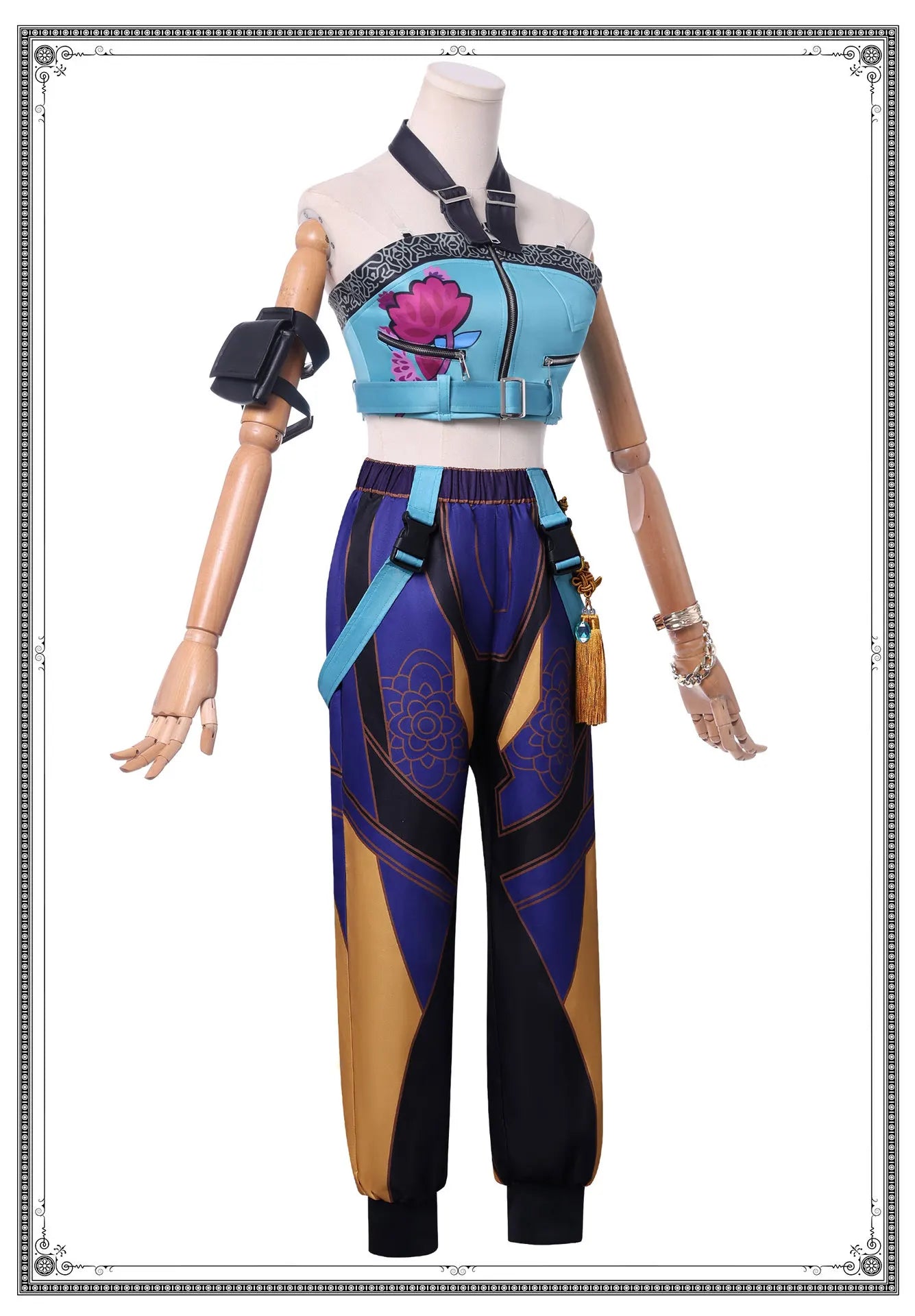 Anime Movie KPop Demon Hunters Zoey Cosplay Costume Uniform Huntrix Rings Earrings Festival Halloween Party for Women Girls Prop