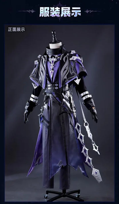 Genshin Impact Kyryll Chudomirovich Flins Cosplay Costume Wig Uniform Outfit Metal Accessory Halloween Party for Women Men Props