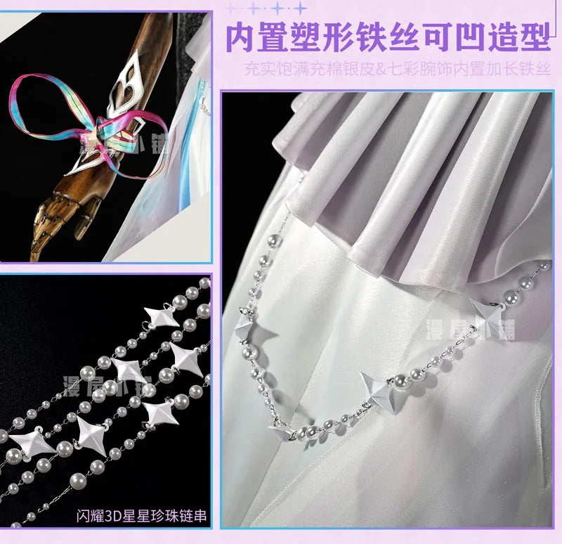 Honkai Star Rail Cyrene Cosplay Costume Wig Dress Headwear New Skin Outfit Elysia Amphoreus Carnival Halloween for Women Girls