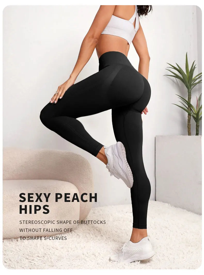 Women Seamless High Waist Hip Lifting Sports Leggings Push Up Yoga Fitness Gym Clothing