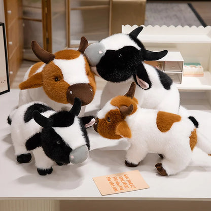 cow High Fidelity Anime Cute Plushie cattle Plush Toys Lifelike Animals Simulation Stuffed Doll Kawai Toy Gifts For Kids