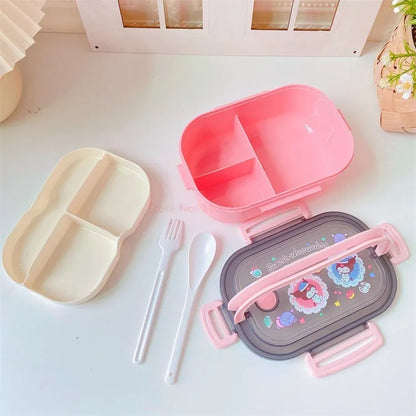 Disney Stitch Cartoon Portable Lunch Box Child Student Hermetic Bento Box Office Portable Double Layer Lunch Box High Capacity