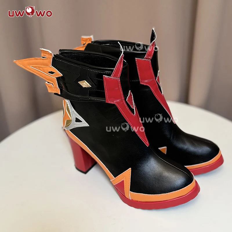 UWOWO Mavuika Shoes Game Genshin Impact Mavuika “Pyro Archon” Cosplay Shoes High Heel Size 35-45