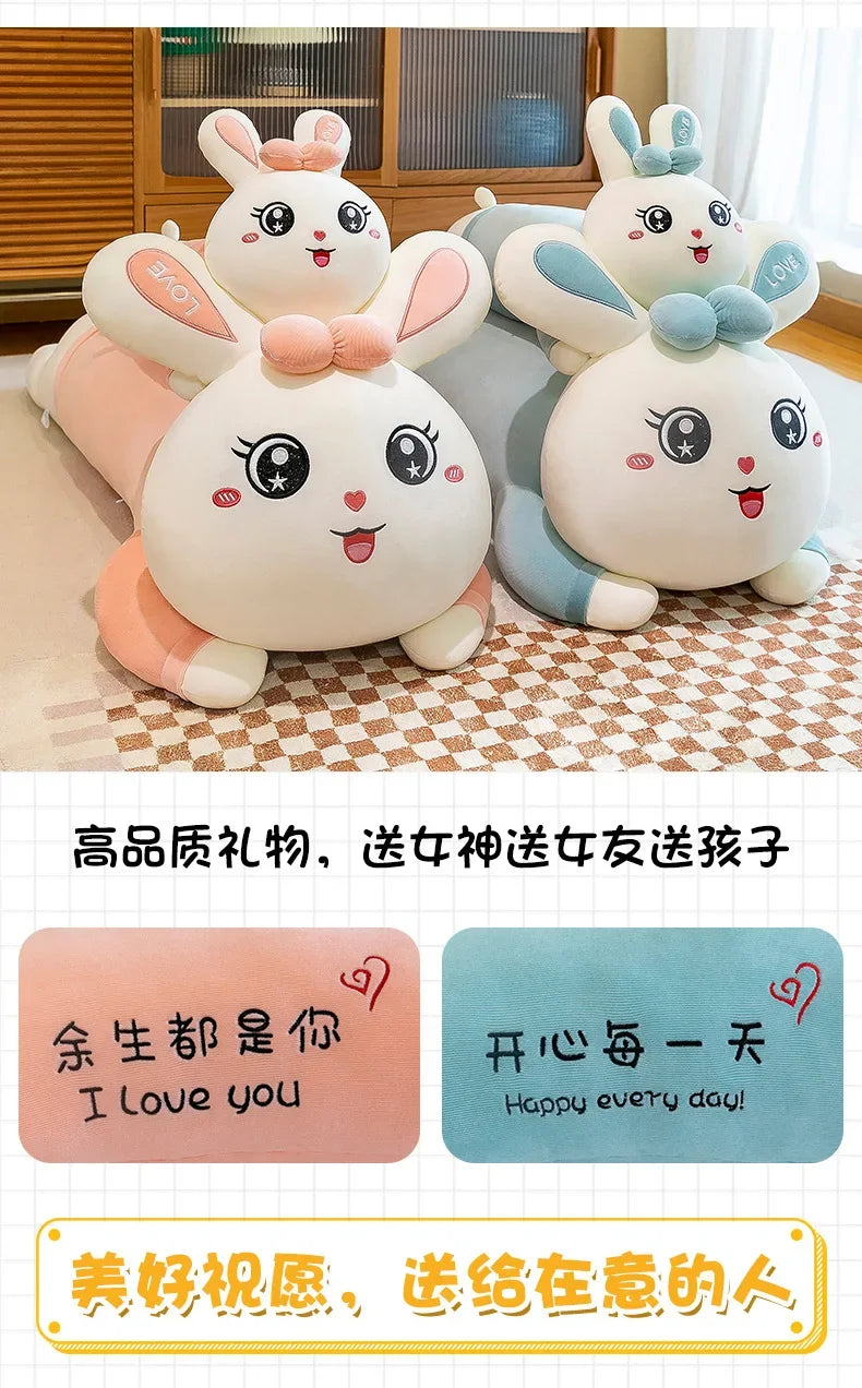 New 70-110cm Cute Rabbit Girlfriend Pillow Plush Toys Stuffed Pause Office Nap Sleep Pillow Cushion Gift Doll for Kids Girls