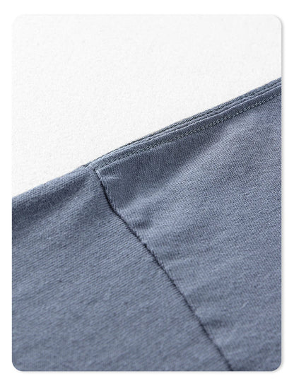 ZODF Retro Autumn Full Sleeve Washed 100% Cotton T-Shirts For Men Unisex Solid Casual Loose 310gsm Tee Brand Tops HY0405